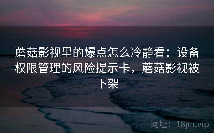 蘑菇影视里的爆点怎么冷静看：设备权限管理的风险提示卡，蘑菇影视被下架