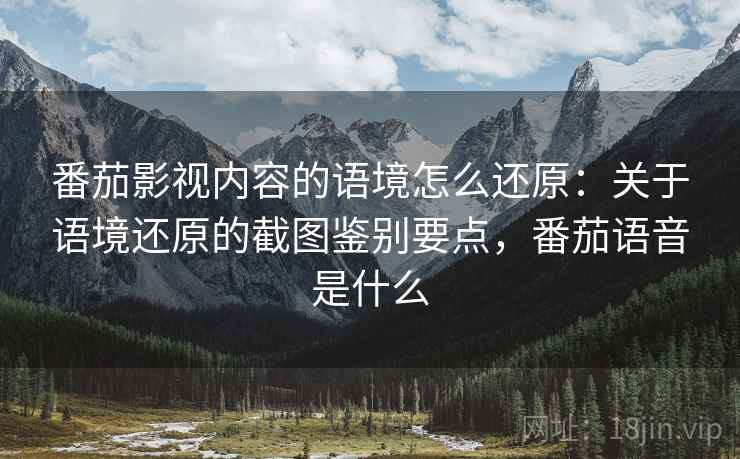 番茄影视内容的语境怎么还原：关于语境还原的截图鉴别要点，番茄语音是什么