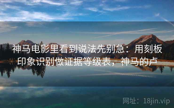 神马电影里看到说法先别急：用刻板印象识别做证据等级表，神马的卢